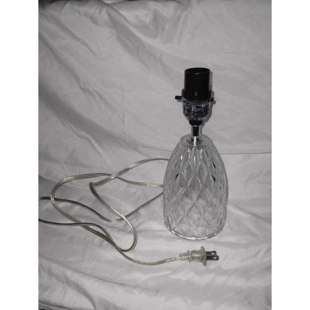 Clear Lamp With Mermaid Scale Design, Clear Cord , Hollow Bottom